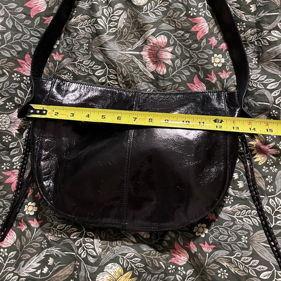 Hobo sling purse. Black leather. Studded tassels. Barely used, no visible wear. - Picture 6 of 7